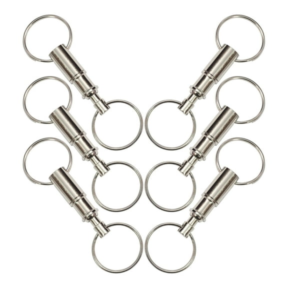 OUNONA 6pcs Quick Release Keychain Detachable Pull Apart Key Rings Dual Split Ring Key Holder for Easy Organization and Quick Access 8cm