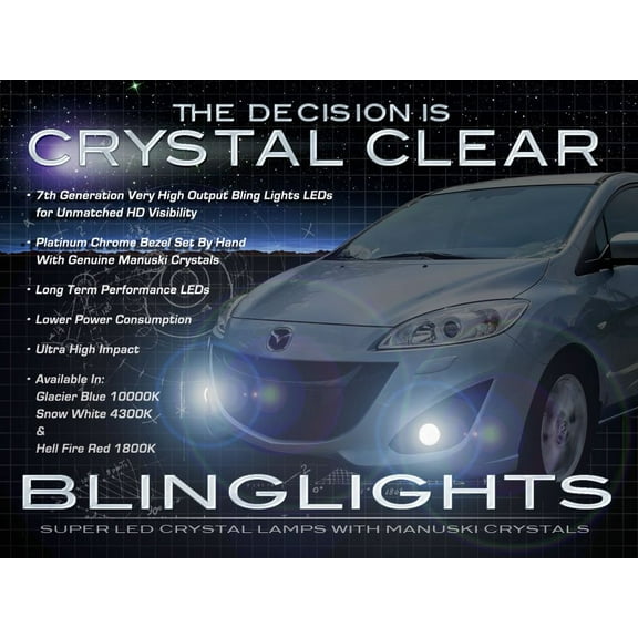 New 2012 2013 2014 Mazda5 Mazda 5 LED Foglamps Foglights Driving Fog Lamps Lights Kit