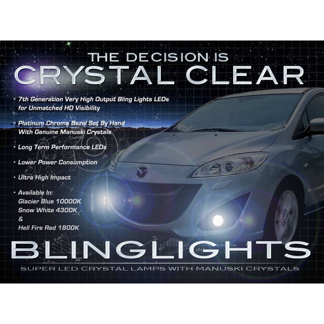 For 2012 2013 2014 Mazda5 Mazda 5 LED Foglamps Foglights Driving Fog Lamps Lights Kit
