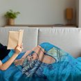 thumbnail image 3 of Zodiac Aquarius Soft Flannel Fleece Throw Blanket, Woman Lady Features Stars Beauty Fortune Pattern Design, Cozy Plush for Indoor and Outdoor Use, 50" x 60", Cobalt Blue Turquoise, by Ambesonne, 3 of 5
