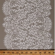 Double-Edge Scallop Floral Ecru/Cream 11" Wide Lace Trim Fabric by the Yard (M407.10)