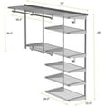 thumbnail image 5 of FeGe 4 to 6 FT Custom Closet Organizer System Kit, Wall-Mounted Storage Organizer with Wire Shelving and Hanging Rods, Adjustable Closet Organizer Kit, Configurations Custom Closet for Bedroom, Grey, 5 of 9