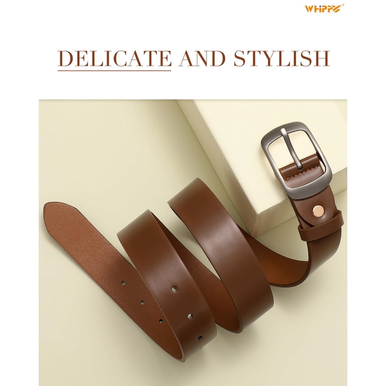 WHIPPY Women Leather Belt, Coffee Waist Belt for Jeans Pants  display picture 1