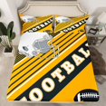thumbnail image 2 of Feelyou Rugby Sport Player Bed Sheets for Teens, Gold Black Cartoon King Sheets, Football Soccer Theme Sheet Set, Breathable Home Decor, 4pcs, 2 of 7