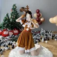 thumbnail image 2 of Disfraz de Cosplay de Papá Noel para mujer, vestido marrón de reno, uniforme de ciervo, alce, chal con capucha, trajes lindos, vestido de carnaval, 2 of 5