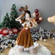 thumbnail image 2 of Disfraz de Cosplay de Papá Noel para mujer, vestido marrón de reno, uniforme de ciervo, alce, chal con capucha, trajes lindos, vestido de carnaval, 2 of 5