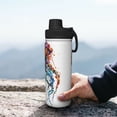 thumbnail image 7 of Honeii Colorful Floral Jellyfish Print 18OZ Sports Insulated Kettle,Double-Walled Stainless Steel Water Bottle with Leak-Proof Lid, Perfect for Outdoor, Sports, and Travel, 7 of 7