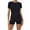 Black, variant on cfhntfmh Women Short Sleeve Jumpsuit Zip up Bodysuits Fashion Yoga Workout Bodycon Athletic Gym Rompers