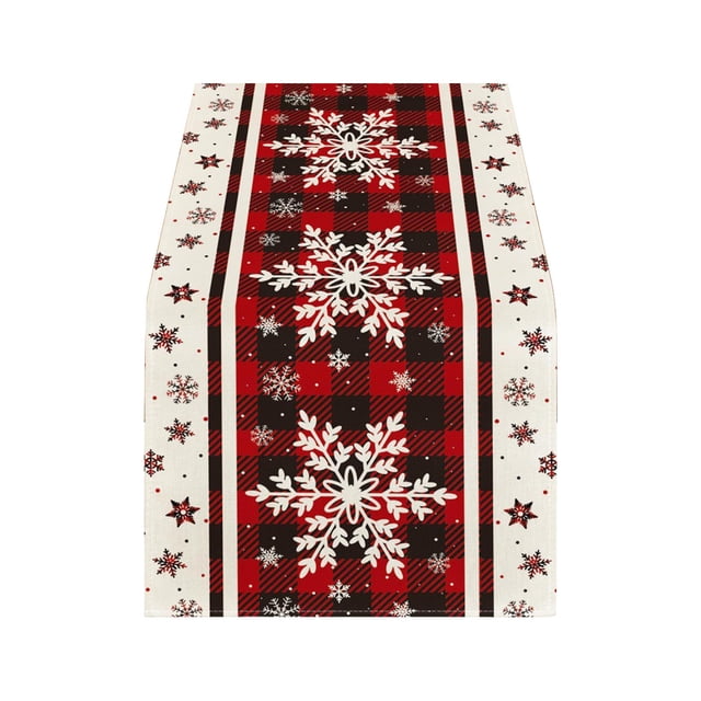 Aodebiao Nappe Flocon de Neige de Noël Polyester Protection de Repas de Fête Couverture de Table Décorative pour Réunions Festives Décoration de Restaurant
