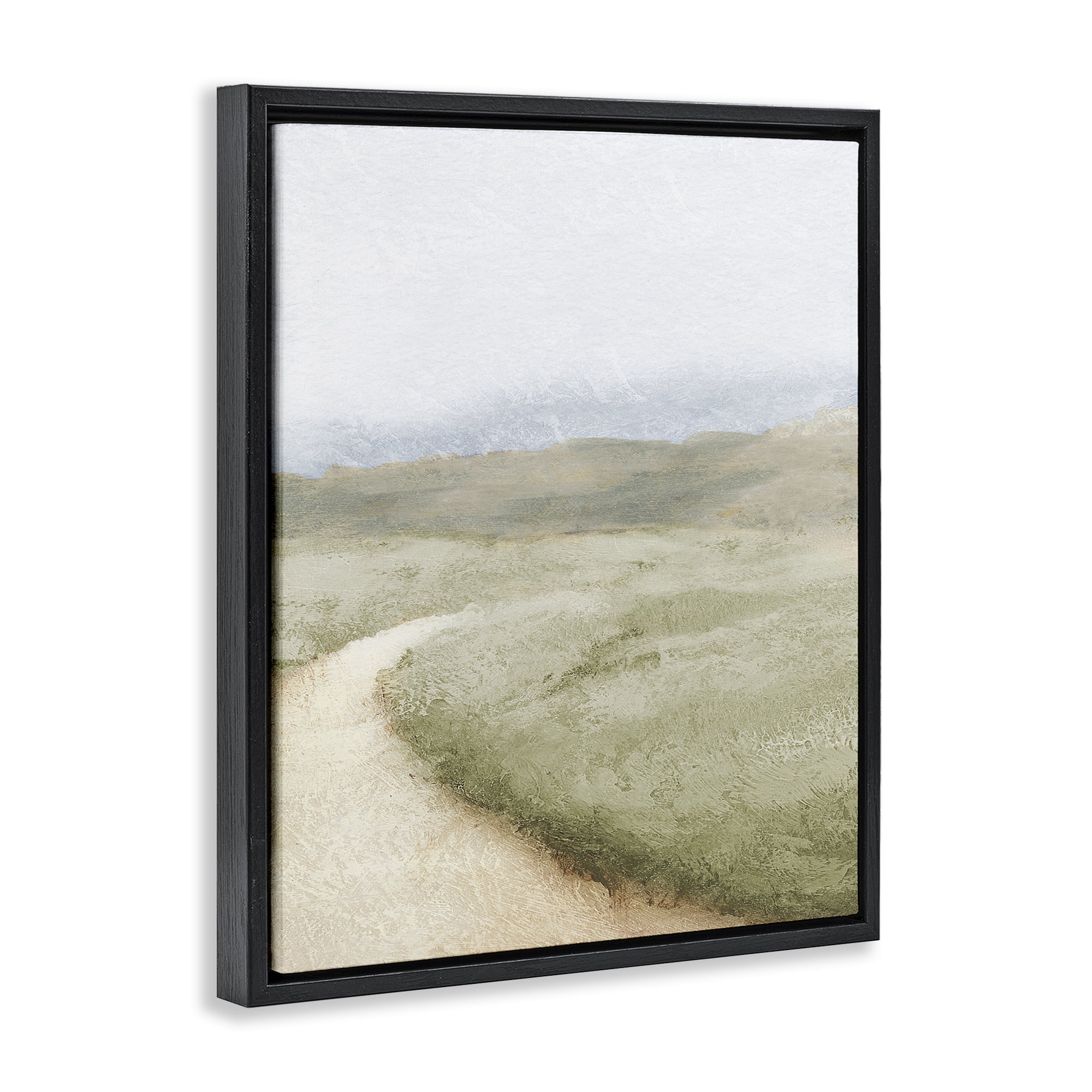 Stupell Industries Green Pasture Quiet Landscape Black Framed Floater Canvas Wall Art, design by Michael Marcon
