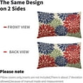 thumbnail image 5 of 4th of July Pillow Covers 12X20 Inch Set of 2, Patriotic Red Blue Green Dahlia Floral Print Holiday Decorative Rectangle Throw Pillow Covers Outdoor Farmhouse Cushion Case for Couch Sofa Bed Decor, 5 of 5