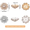 thumbnail image 3 of 2 Colors 8PCS Rhinestone Shank Buttons Crystal Flower Embellishments Sew on Clothing Buttons Clothes, 3 of 8