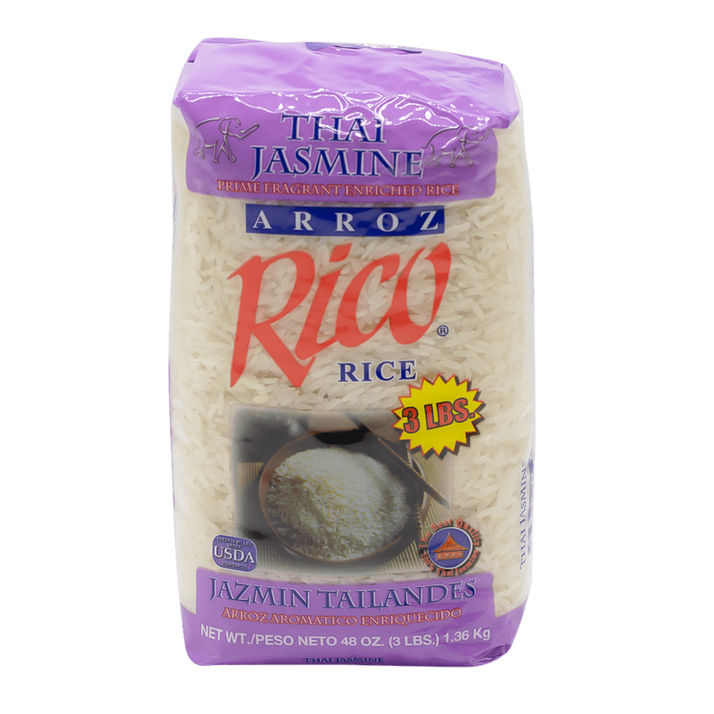 (2 pack) Rico Jasmine Rice 3 lb Bag - 100% Thai Jasmine, Gluten-Free, Non-GMO