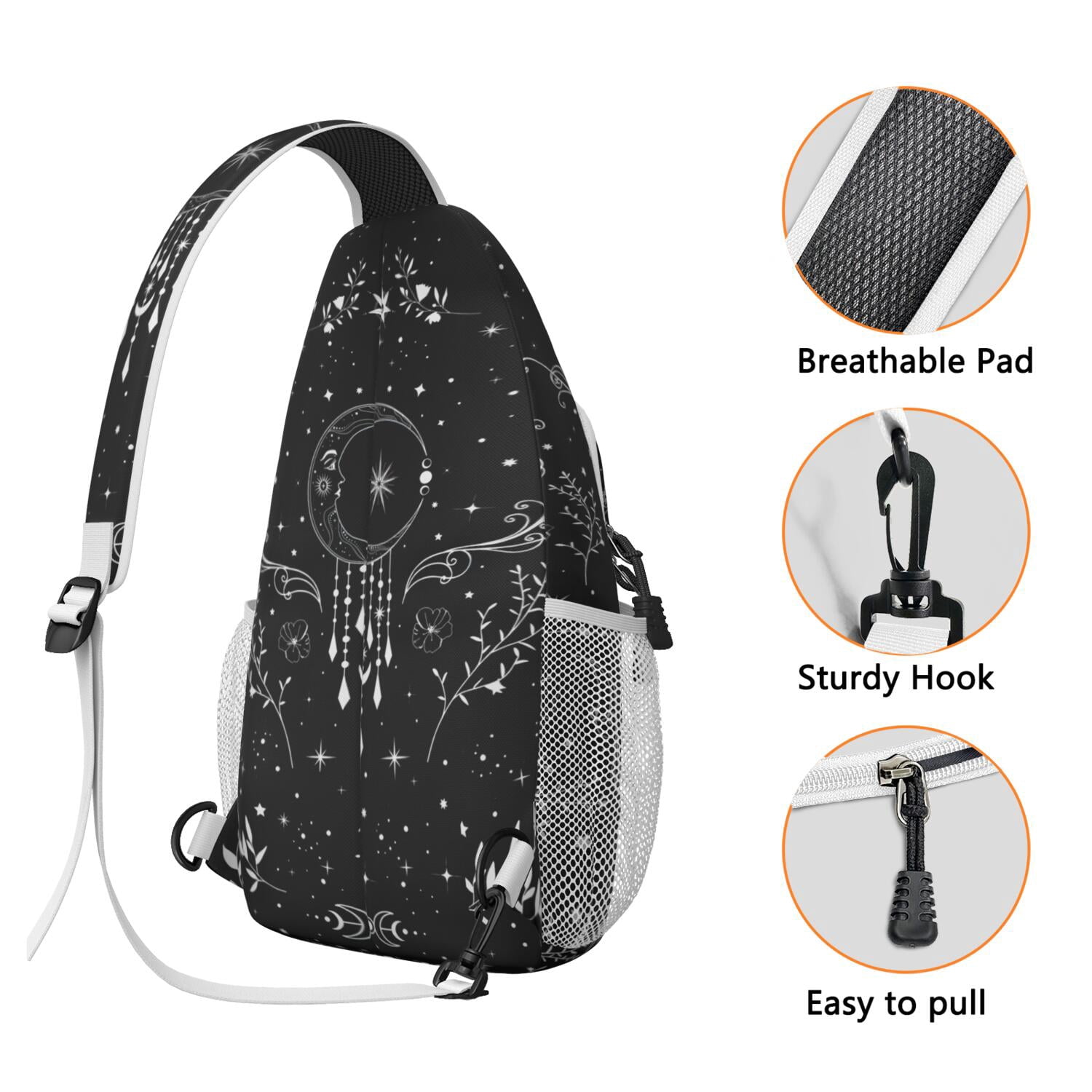 Gothic Nebula and Galaxy Shoulder Backpack Retro Astronomical Print Travel Daypack Spacious & Organized for Biking, Hiking, Commuting