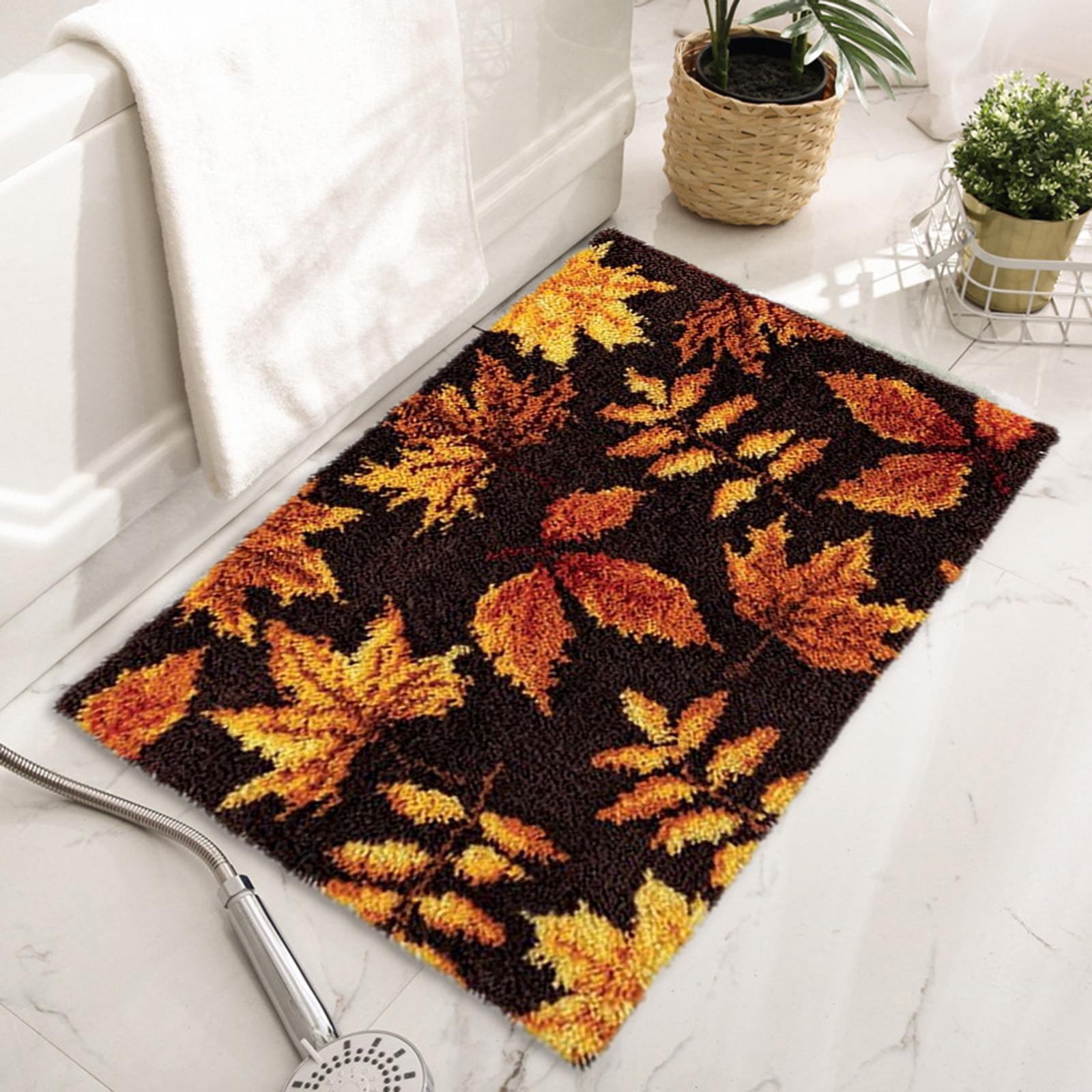 FVDPWYE DIY Crochet Yarn s, Needlework Unfinished Crocheting Rug Yarn Cushion Embroidery Maple Leaf