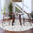 thumbnail image 4 of Spring Floral Round Living Room Rugs 6 ft, Watercolor Blue Flowers Modern Farmhouse Washable Area Rug with Non-Slip Sturdy Edge Binding Round Carpet for Kitchen Office Bedroom, 4 of 9