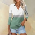 thumbnail image 2 of KDDYLITQ Womens Polo Shirts With Collar 3/4 Sleeve Collared Summer Lightweight Shirts Wicking Loose Casual Tees Mint Green M, 2 of 5