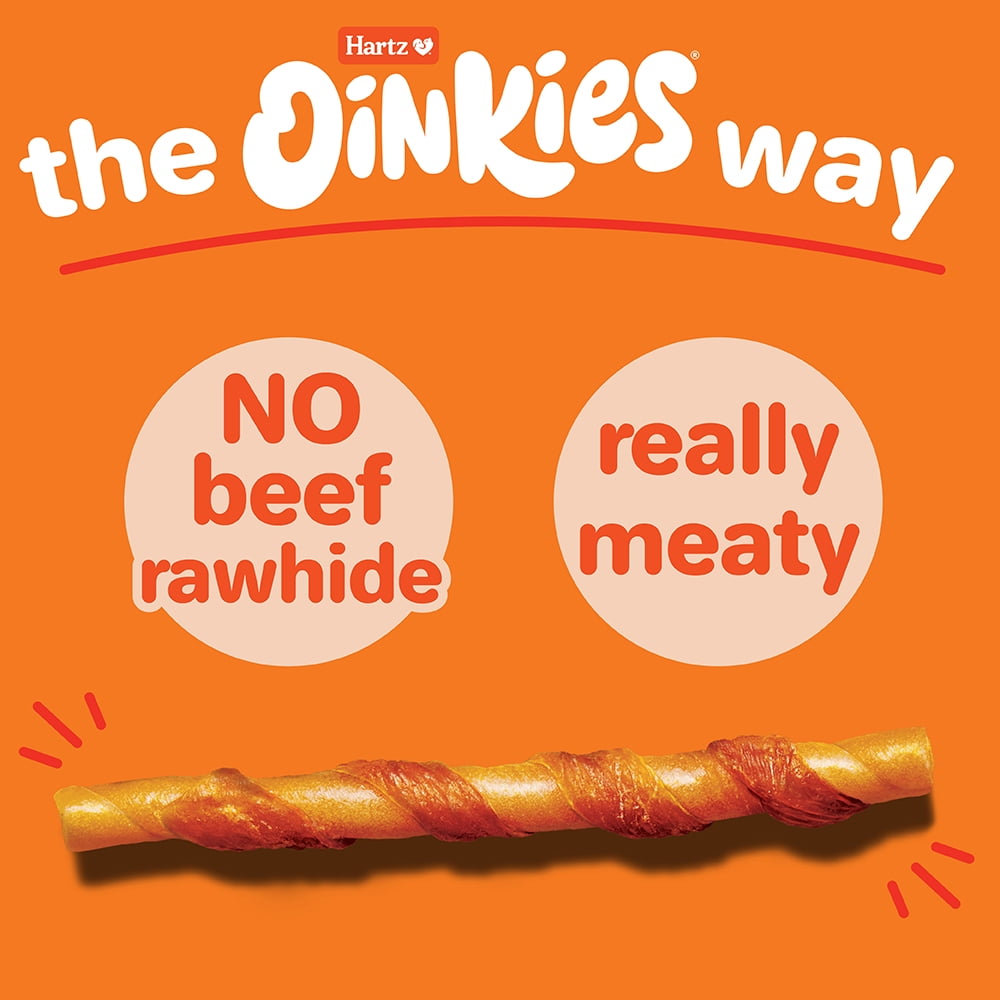 (2 pack) Hartz Oinkies Tender Twists Wrapped with Real Chicken Breast Dog Treats, Stick Treat (36 Count)