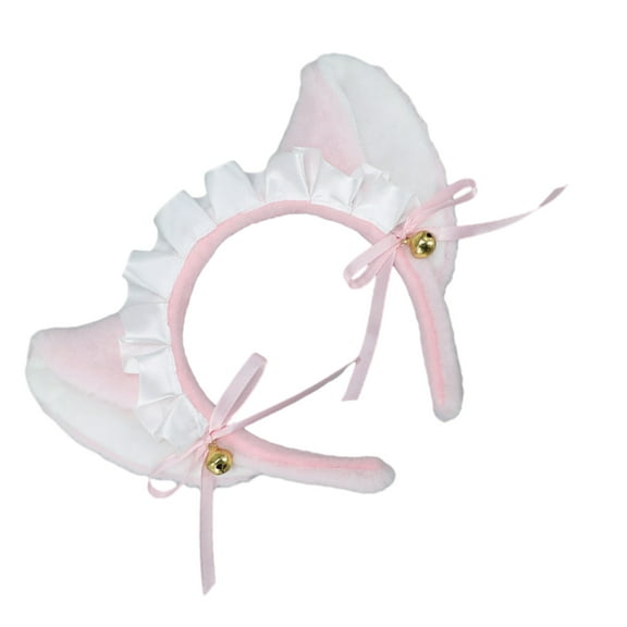 FENOHREFE Women Cat Ear Lace Headdress with Bow Lovely Lace Cat Ear Headband Cosplay Headwear Photo Props