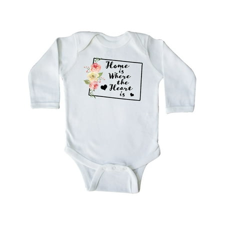 

Inktastic Colorado Home is Where the Heart is with Watercolor Floral Gift Baby Boy or Baby Girl Long Sleeve Bodysuit