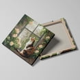 thumbnail image 2 of Cat Canvas Wall Art, Cats Sitting on Window Looking Outside Pictures Prints, Floral Artwork Wall Decor for Bedroom Living Room Ready to Hang Home Decorations (16x16 Inches, Cat2), 2 of 6
