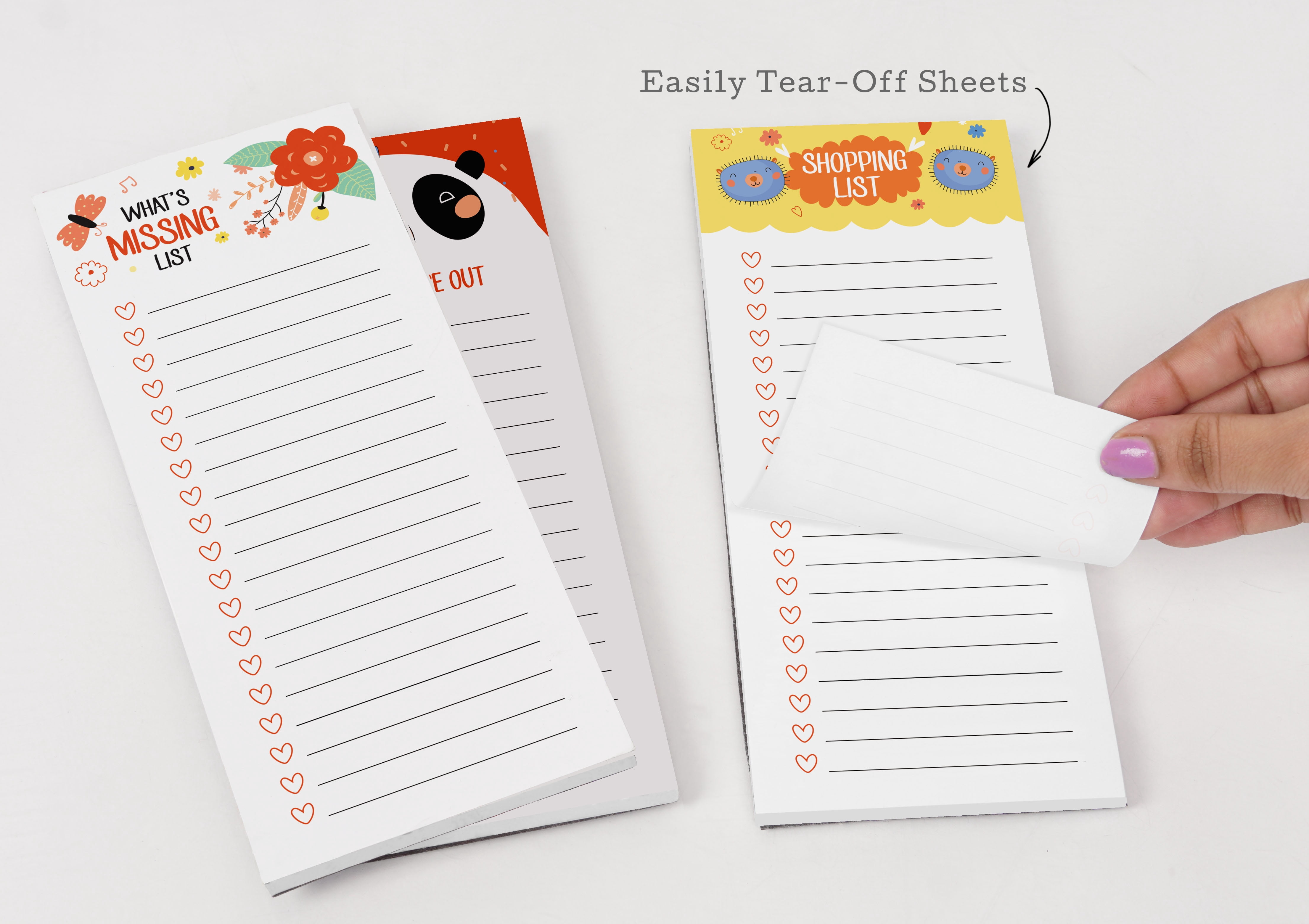 Inkdotpot Pack of 3 Magnetic Fridge To-Do List Notepads- Magnetic Memo Pads For Refrigerator-(50 Sheets Each)-9A