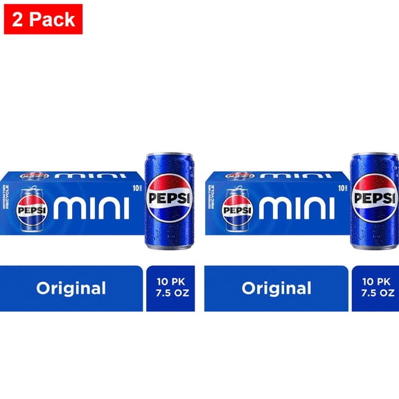 Pepsi Cola Soda Pop Mini Cans 10 ct / 7.5 fl oz - 2 Pack