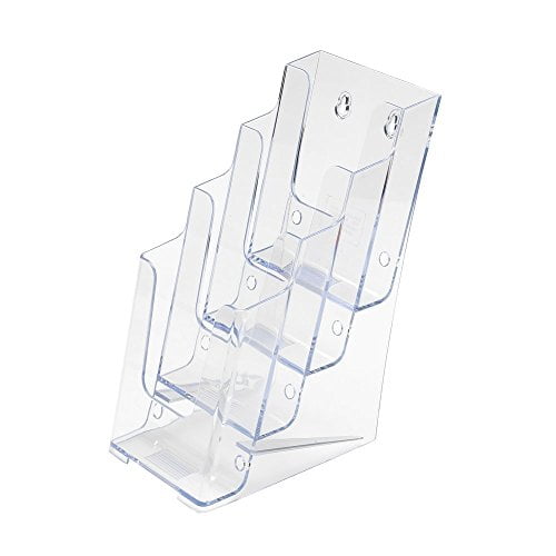 SourceOne Brochures Holder for 4? Trifold Booklets - 4-Tier - Clear ...