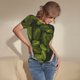 thumbnail image 3 of Balery Tropical Palm Leaves Fern Leaf Body de cuello redondo de manga corta para mujer Tops de manga corta Tops básicos-X-Large, 3 of 7