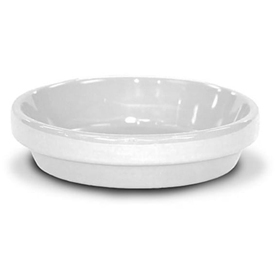 7.75 x 1.75 in. Powder Coated Ceramic Saucer, White - Pack of 10
