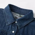 thumbnail image 5 of Women's Long Sleeve Denim Shirts Button Down Business Tops Blue L, 5 of 9