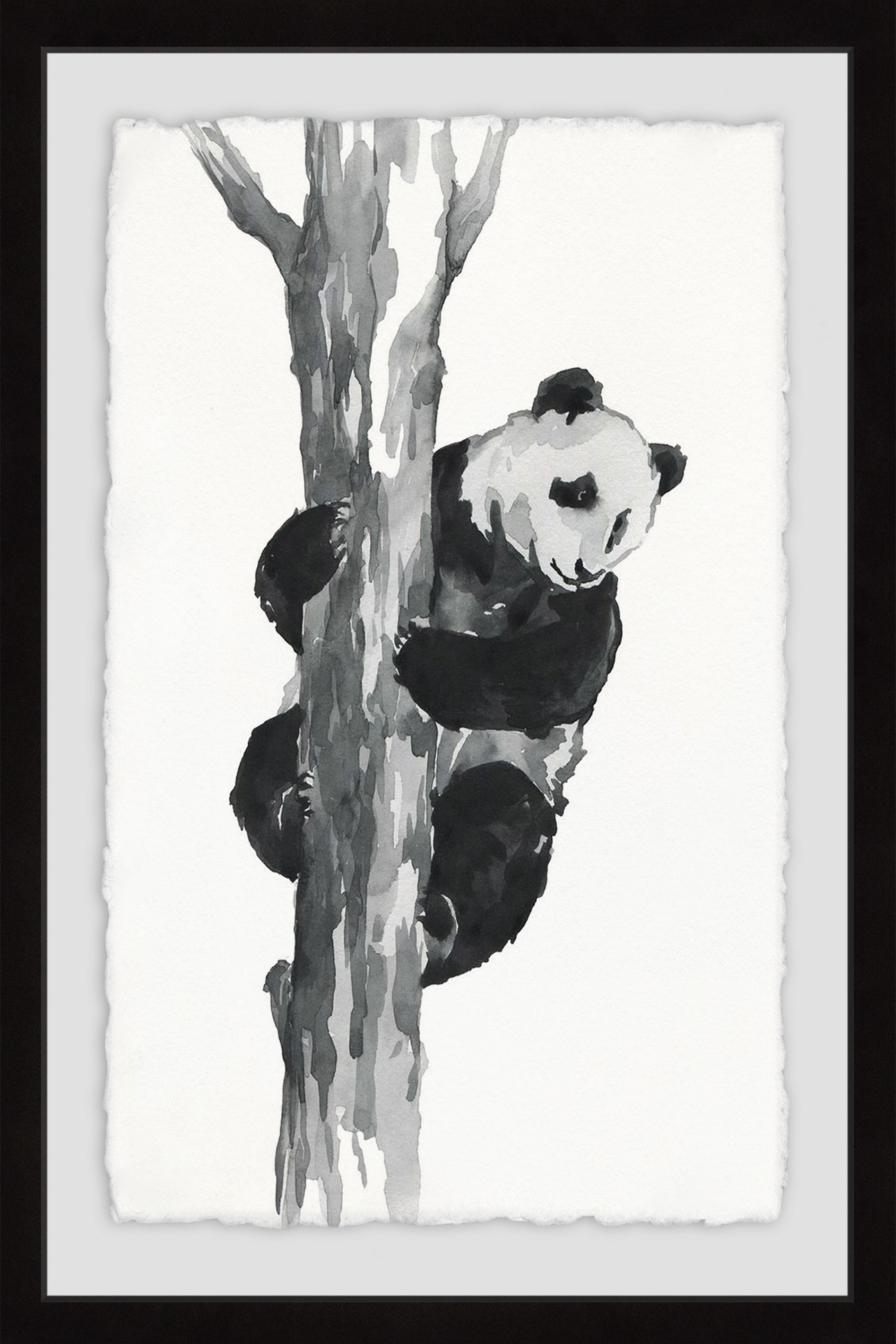 Brave Panda Framed Painting Print
