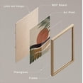 thumbnail image 4 of PixonSign Framed Canvas Print Wall Art Set - Mid-Century Tropical Plant, Desert Landscape & Sun Art - Set of 3 Abstract Geometric Modern Home Artwork Rustic Wall Décor - 12"x16"x3 Panels Natural, 4 of 5