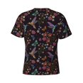 thumbnail image 6 of Vsdgher Humming Bird And Tropical Flowers Print Men's Dry Fit Mesh Athletic Shirts Moisture Wicking Tennis T-Shirt Tops, 6 of 9