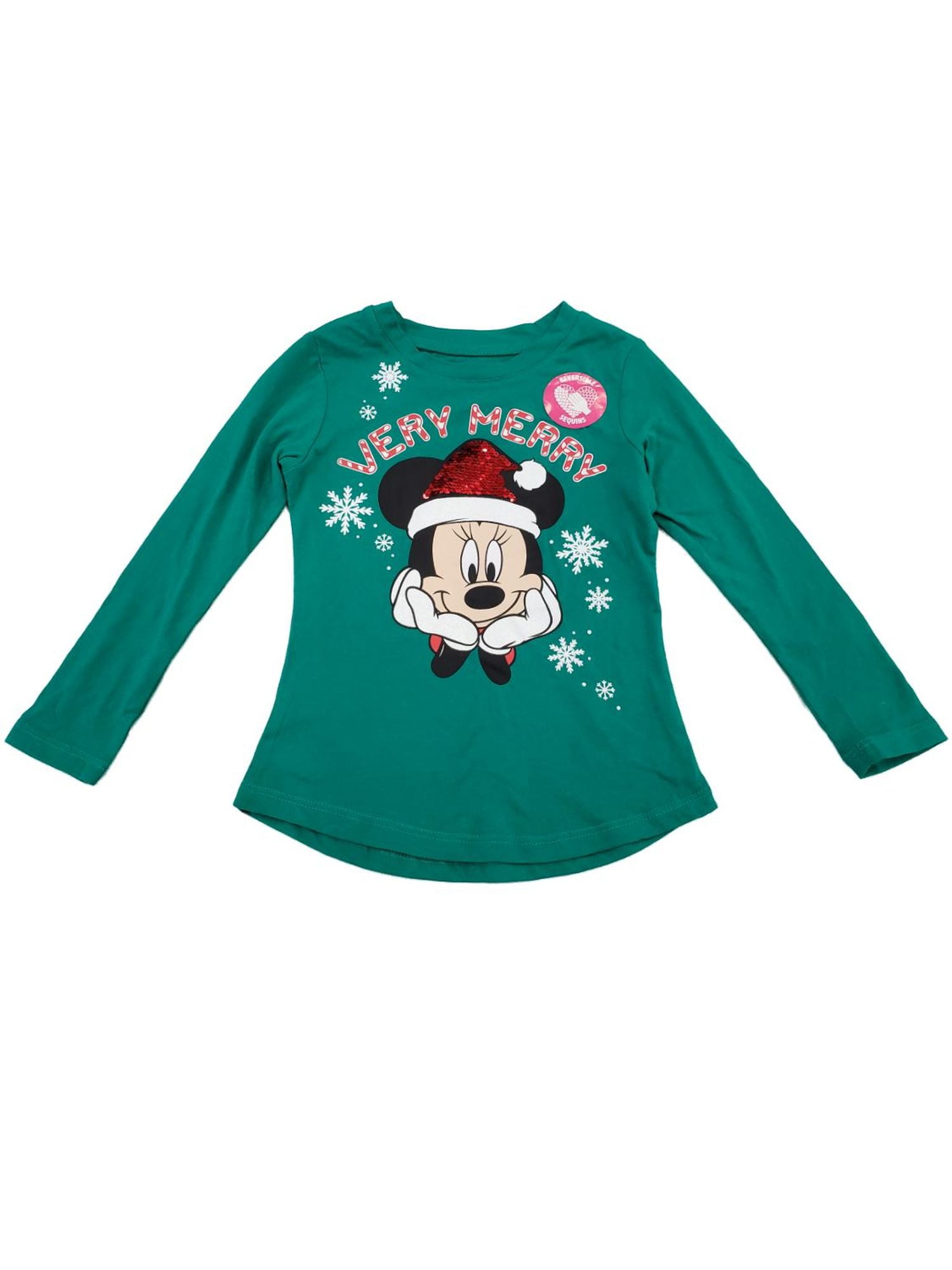 Photo 1 of Disney Girl Minnie Mouse Very Merry Holiday Christmas Snowflake Shirt T-Shirt