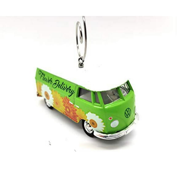 1950 Volkswagen VW Type 2 Van Bus Custom Christmas Ornament 1:64 Diecast Flowers