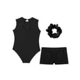 thumbnail image 4 of inlzdz Sparkle Gymnastics Leotard for Girls Ballet Dance Bodysuit with Athletic Shorts Dancewear Black-A 8, 4 of 5