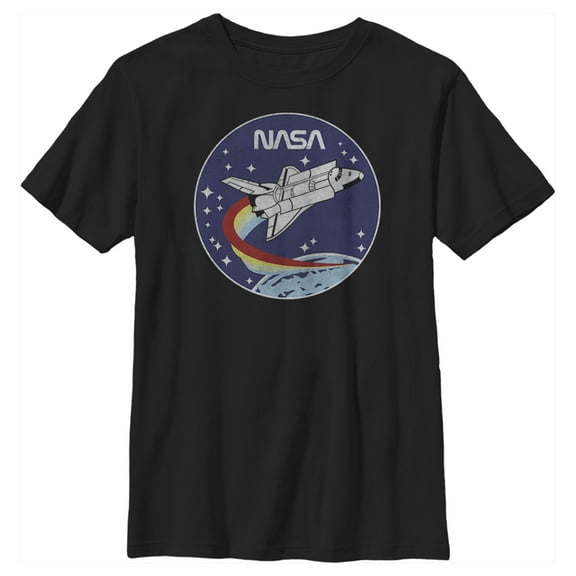 Boy's NASA Space Rocket Graphic Tee Black Medium