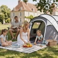 thumbnail image 6 of 4 Person Pop Up Tent for Camping, Waterproof Instant Family Tent with Front Awning, Automatic Tent Throw Pop Up Instant Flip Pop Tent for Camping, Light Gray, 6 of 11