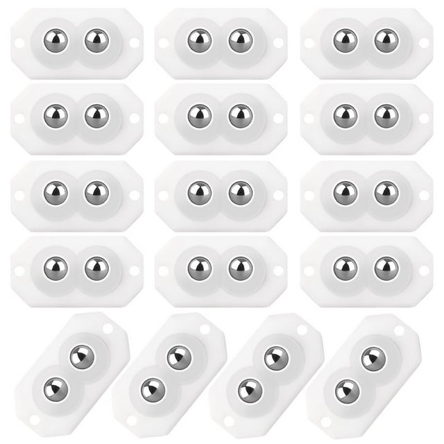 16 Pcs Mini Roulettes 360 Degrés Silencieux Petites Roues Pivotantes avec 2/3 Billes d'Acier Auto-Adhésif/perçage Poulie de Rotation Roulement à Billes Roues de Transfert pour Meubles 3 Billes d'Acier