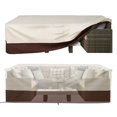 thumbnail image 1 of Vailge Waterproof Patio Furniture Set Cover With Padded Handles, Patio/Outdoor Table Cover, Patio/Outdoor Dining Rectangular Table Chairs Cover Small,Beige & Brown, 1 of 4