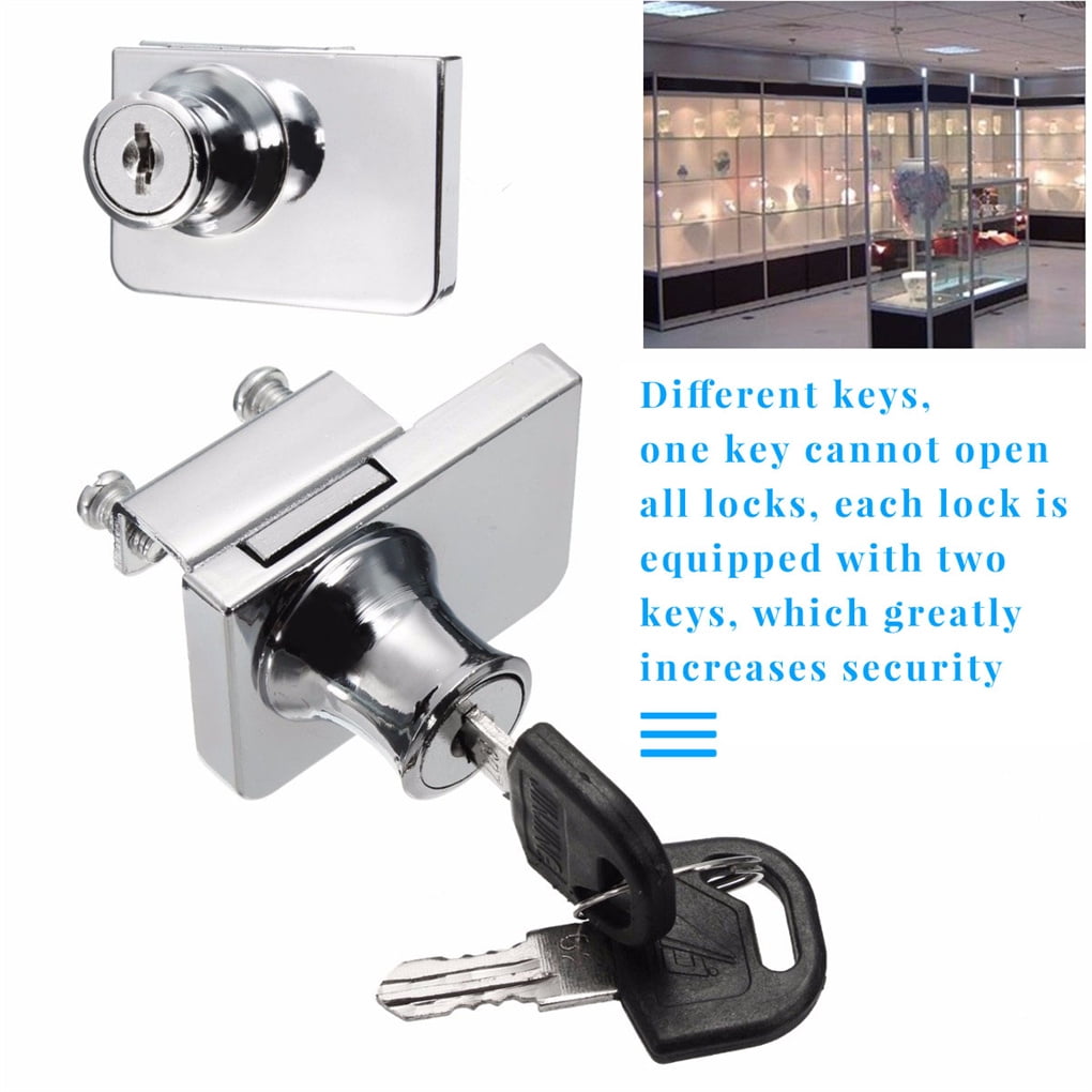 Glass Lock Mall Display Door Locks No Holes Single Double Zinc