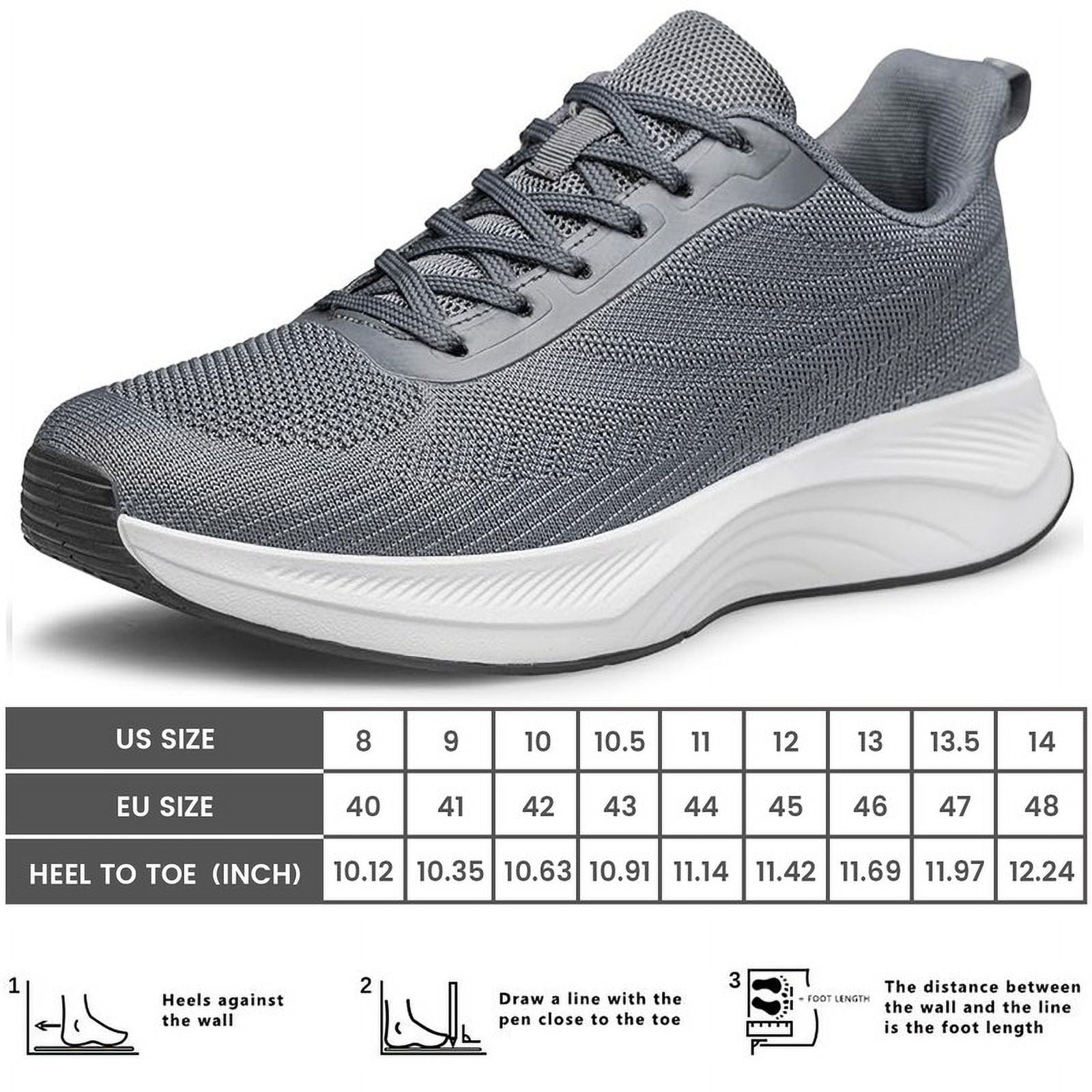 vibdiv Men's Comfortable Walking Shoes Lightweight Breathable Tennis Athletic Gym Workout Cross Training Slip on Sneakers Dark Grey Size 10.5
