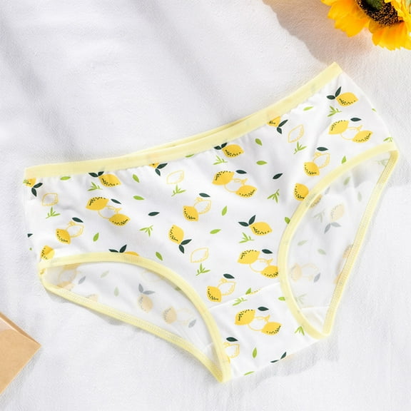 Itsame Lingerie Panties Womens Underpants Comfortable Breathable Cotton Breathable Underwear Yellow Size L