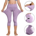 thumbnail image 6 of Xdegoge Capri Leggings for Girls with Pockets Buttery Soft High Waisted Pull on Yoga Leggings Skinny Fit Workout Leggings Gym Running Lounge Travel Wear, 6 of 8