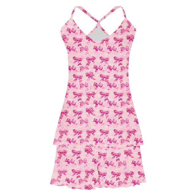 Jamicy Pyjamas Mignons pour Femmes Cadeaux pour Épouses Pyjamas Décontractés Imprimé Colorblock Ourlet à Volants Ensemble Vêtements de Maison Pyjama à Bretelles pour Femmes