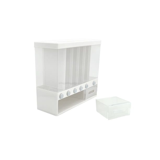 Caja De Almacenamiento De Granos Dispensador De Granos De Diseño De Partición Separada De Plástico Con Una Taza De Medición Soporte De Grano Clasificado Para Cocina Monstrate HA013253-00