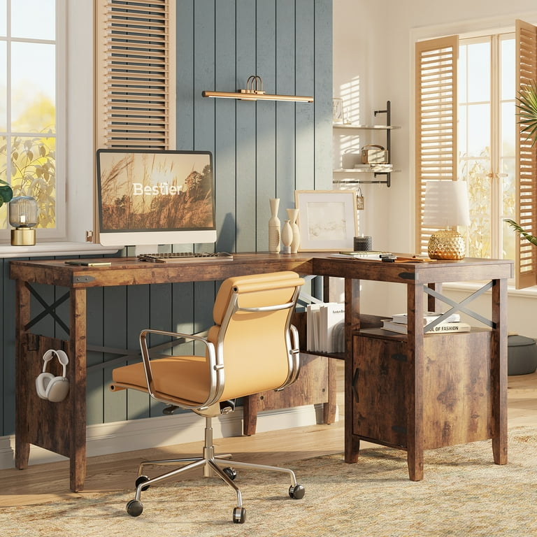 Industrial Style Wooden Desk Computer Desk Home Office Desk Rustic