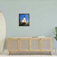 thumbnail image 2 of Lighthouse Ocean Beach View Coastal Graphic Art Jet Black Framed Art Print Wall Art, 2 of 6