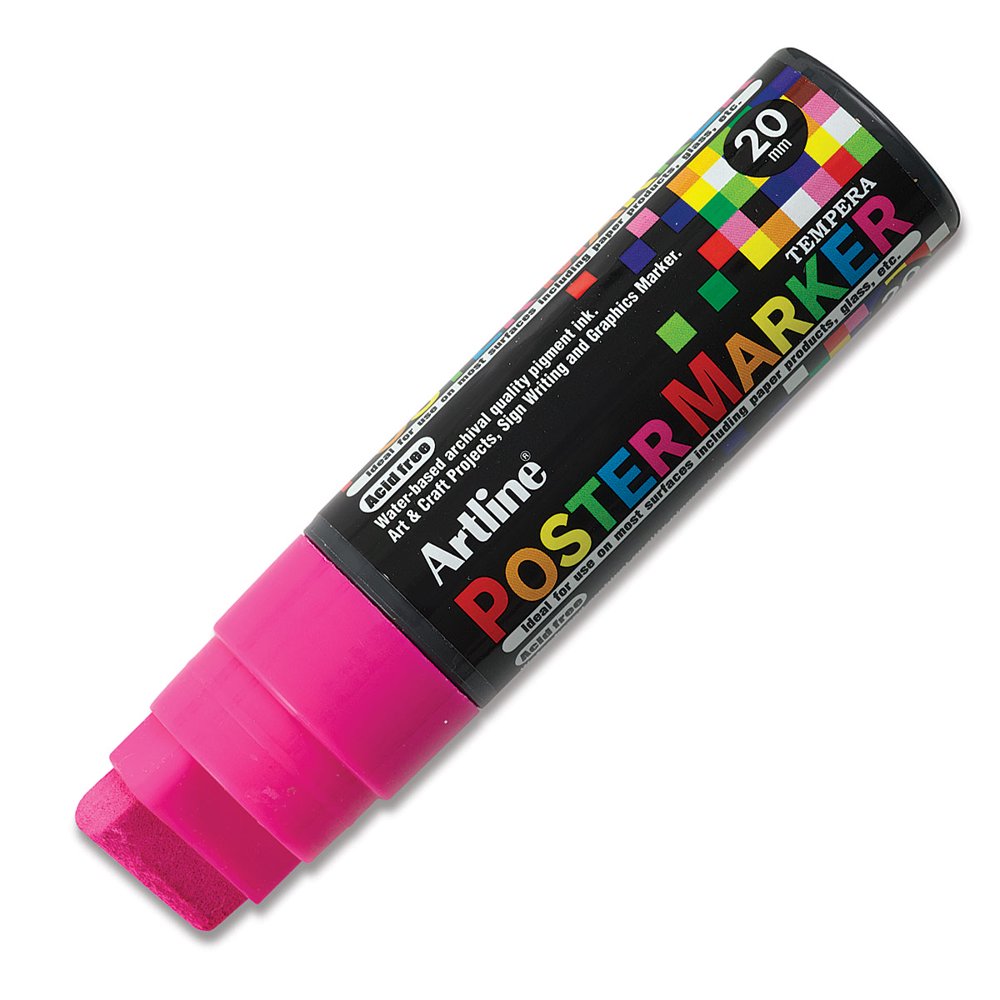 Artline Poster Markers 20 mm Tip, Fluorescent Pink